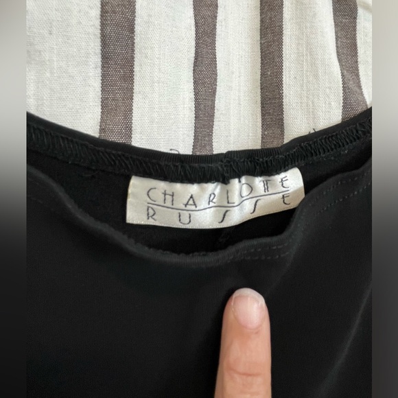 Charlotte Russe Contour Midi dress - all black size Small with slit - Picture 2 of 4